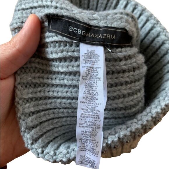 bcbgmaxazria gray beanie hat with jewels main image 4